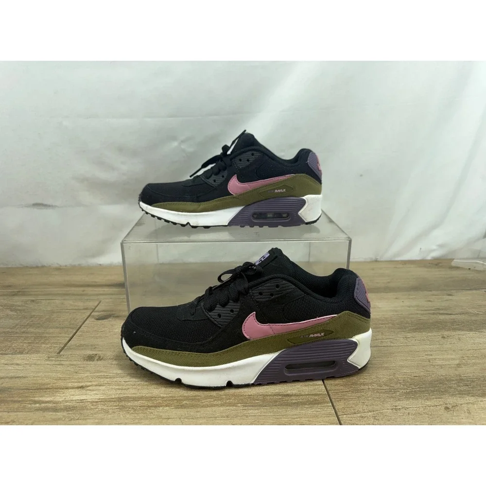 Nike Air Max 90 GS Black Olive Pink DX3091-001 Mens 6Y Womens 7.5 Sneaker